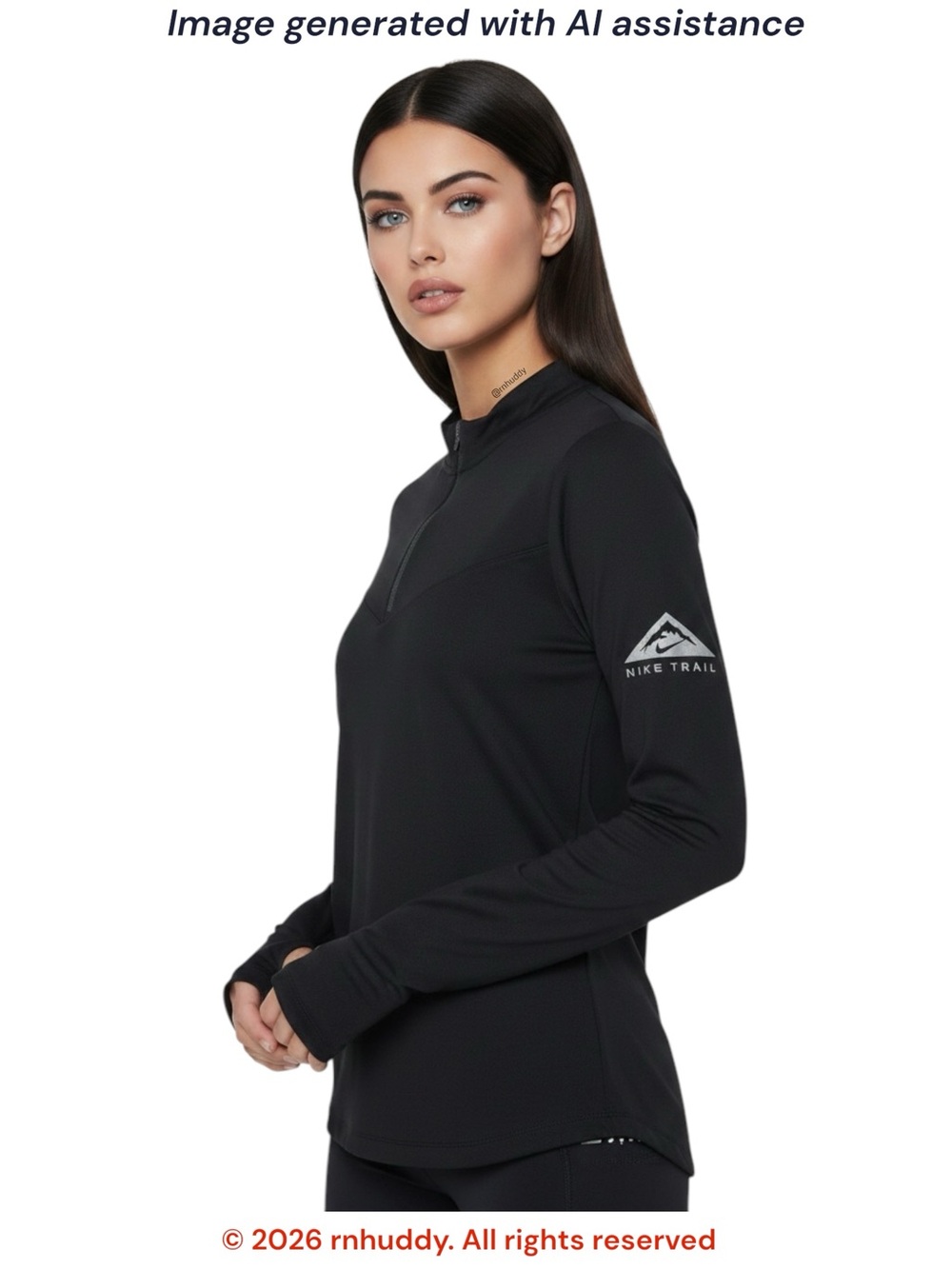 Nike Trail L black mid layer 1/4 zip pullover